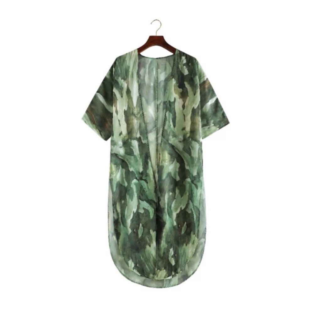 New! Green Leaf Kimono - Picture 6 of 7